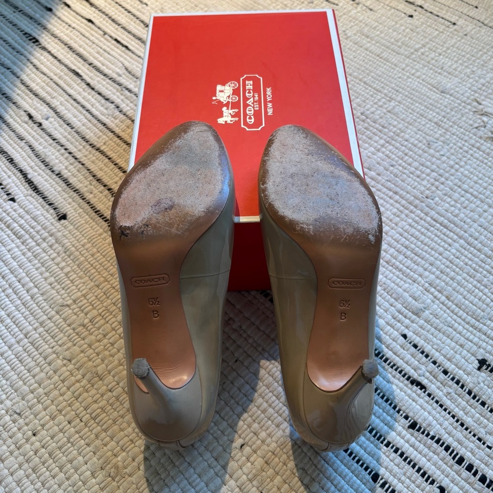 Coach Nala Patent Leather Pumps in Cappuccino - Picture 7 of 7